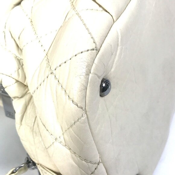 CHANEL Beige Leather Coco Mark Boston Bag - Picture 6 of 16